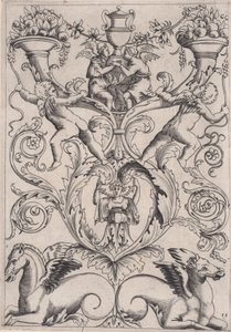 装飾パネル、約。 1514-36。 作： Agostino Veneziano