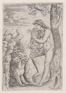 オルフェウス、1528 年。 作： Agostino Veneziano