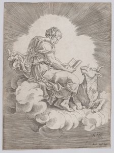 聖ルカ、1518年。 作： Agostino Veneziano