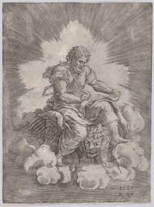 聖マルコ、1518 年。 作： Agostino Veneziano