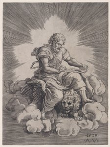 聖マルコ、1518 年。 作： Agostino Veneziano