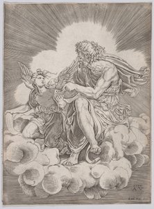 聖マタイ、1518 年。 作： Agostino Veneziano