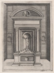 ローマの壮麗さの鏡: C. の最古の神殿にあるジュピターの祭壇。 1514-36。 作： Agostino Veneziano.