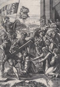 十字架のベアリング、1517年。 作： Agostino Veneziano