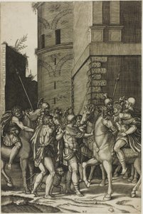 奴隷アンドロクレスを解放する皇帝 作： Agostino dei Musi