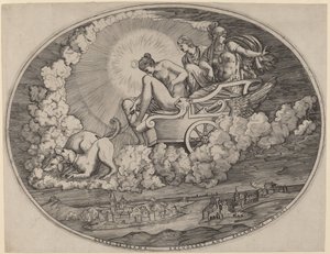 ダイアナの戦車 作： Agostino dei Musi after Luca Penni