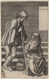 農民と卵女 作： Agostino dei Musi after Raphael