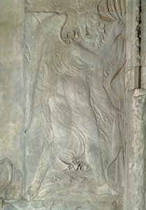 天使」1450-55年頃（大理石 作： Agostino di Duccio