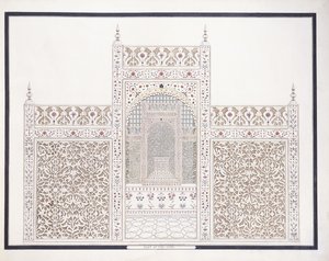 タージの一部、c。 1815年 作： Agra School