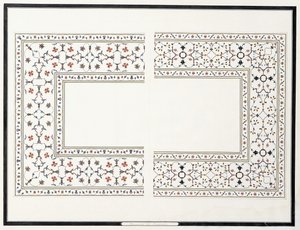 皇帝の墓からのモザイクの標本、c。 1815年 作： Agra School