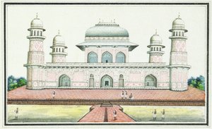 イティマドウッダウラの墓、アグラ近郊、1830年代頃（紙、インク、鉛筆、紙） 作： Agra School