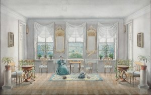 荘園ゴーリキの応接室 1831年 作： Agrafena Dmitrievna Blagovo