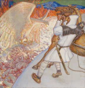 トゥオネラ川のLemminkäinen、1920 作： Akseli Gallen Kallela