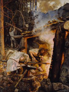 1893年の三方の鍛造 作： Akseli Gallen Kallela