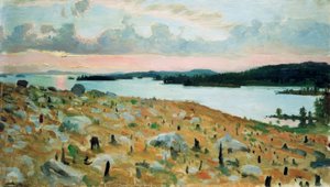 カラベシ湖のほとりの森林伐採 作： Akseli Valdemar Gallen Kallela