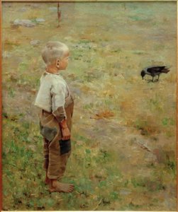 少年とカラス 作： Akseli Valdemar Gallen Kallela