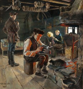 La vie rustique - 彼の素朴な生活 - アクセリ・ガレン＝カレラ（1865-1931）。油彩・キャンバス 作： Akseli Valdemar Gallen Kallela