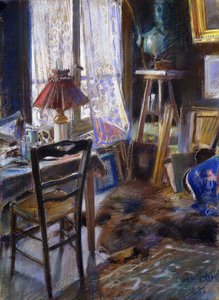 Comte Deheaulme de Vallombreuseのスタジオ、36 Rue Jouffroy、パリ 作： Akseli Valdemar Gallen Kallela
