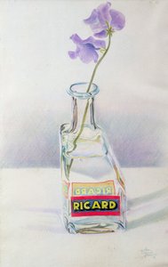 リカールボトル、1981年（紙に色鉛筆） 作： Alan Byrne