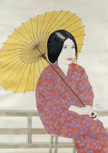 傘、1996（紙にインク、トイレ、ガッシュ、木炭）