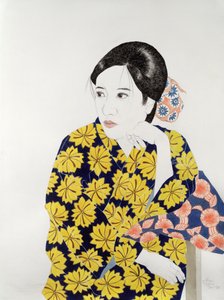 黄色い着物、1996（紙にインク、トイレ、ガッシュ、木炭）