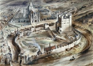 ロチェスター城、15 世紀、1960 年代 作： Alan Ernest Sorrell