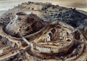 トットネス城、14 世紀、1960 年代 作： Alan Ernest Sorrell