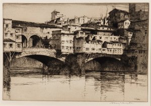 ヴェッキオ橋、フィレンツェ 作： Albany E. Howarth