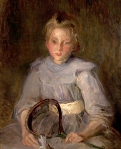 ラケットを持つ少女 作： Albert de Belleroche