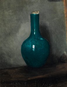 灰色の背景に青い花瓶、1885年 作： Albert de Belleroche