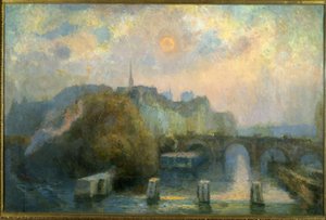ラ・シテ、パリ、秋の朝 作： Albert Charles Lebourg