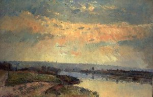 セーヌ川の遅い午後 作： Albert Charles Lebourg