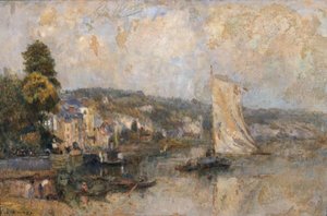 ルーアン近郊、ラ・ブイユのセーヌ川、1904年頃（油彩・カンヴァス） 作： Albert Charles Lebourg