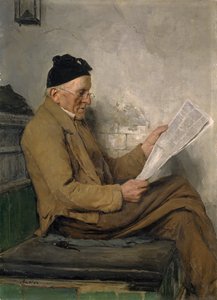 ストーブベンチで農家読書