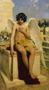 死の天才 作： Albert Anker