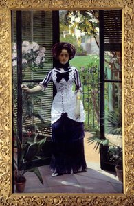 温室で アルバート・バルトロメ (1848-1928) による絵画 1881 日。 1.42x2.33m パリ、オルセー美術館 作： Albert Bartholomé
