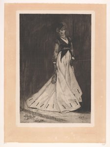 手袋と小さな帽子をかぶった立っている女性 マネット・サロモン（原題） 作： Albert Bertrand