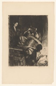 出産中の女性 作： Albert Besnard