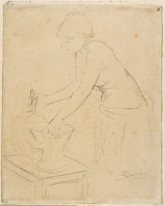 彼女のトイレの女性 作： Albert Besnard
