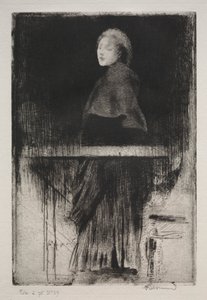 マントを持つ女性 作： Albert Besnard