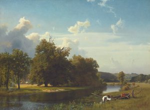 ウェストファリアの川の風景 作： Albert Bierstadt