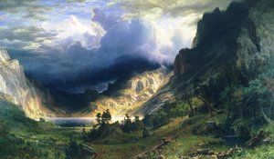 ロッキー山脈の嵐 - Mt.Rosalie 作： Albert Bierstadt