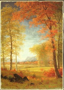 アメリカの秋、ニューヨーク州オナイダ郡 作： Albert Bierstadt