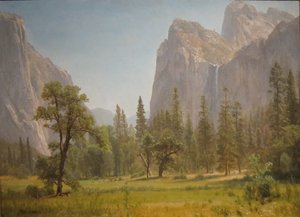カリフォルニア州、ヨセミテ・バレー、ブライダルベール滝 作： アルバートビアシュタット