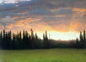 カリフォルニアの夕日 作： Albert Bierstadt
