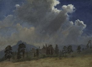モミの木と嵐雲 1870年頃（油彩・紙・キャンバス） 作： Albert Bierstadt