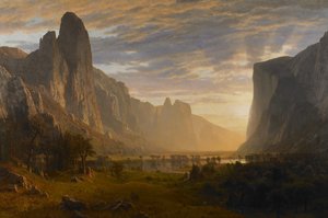 カリフォルニア州ヨセミテバレーを見下ろす 作： Albert Bierstadt