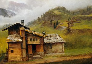 マウンテンハウス 作： Albert Bierstadt