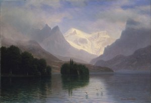 マウンテンシーン 作： Albert Bierstadt