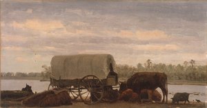 Nooning on the Platte, c.1859 (油彩、紙、キャンバス) 作： アルバートビアシュタット